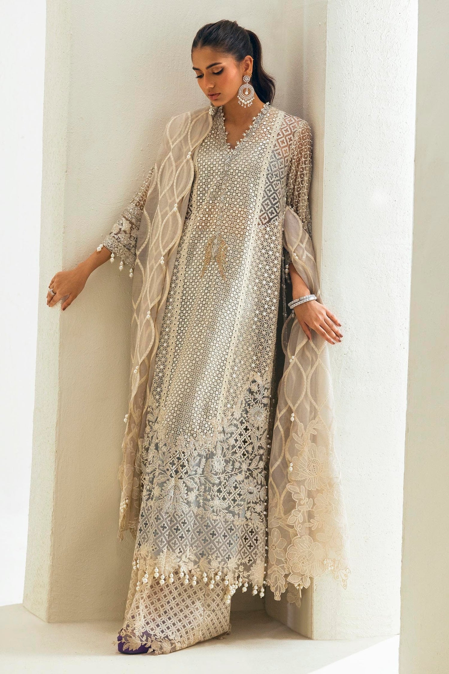 Sana Safinaz 3 Piece Custom Stitched Suit - Blue - LB287960