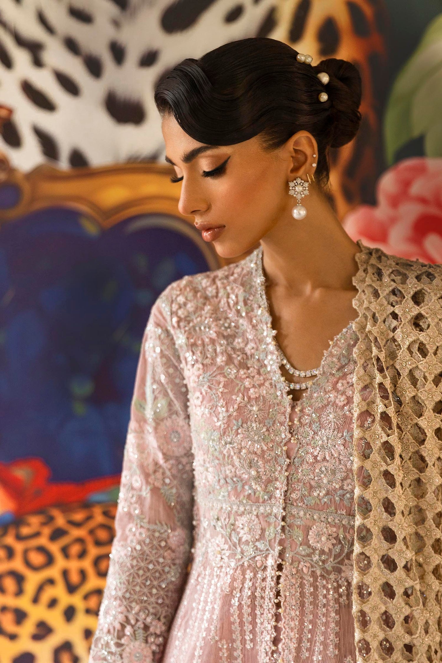 Sana Safinaz 3 Piece Custom Stitched Suit - Pink - LB288469