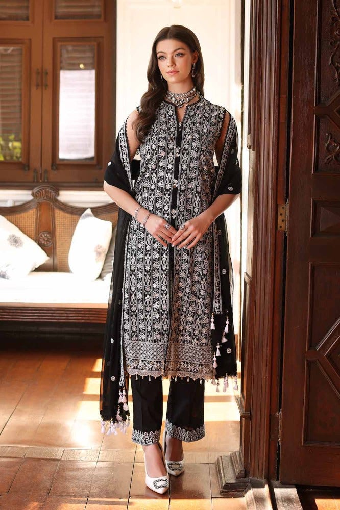 Gul Ahmed 3 Piece Custom Stitched Suit - Black - LB286279