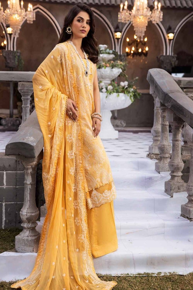 Gul Ahmed 3 Piece Custom Stitched Suit - Yellow - LB286238