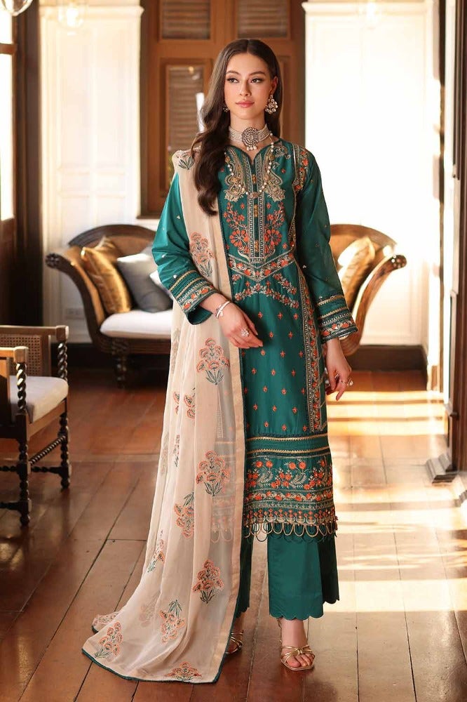 Gul Ahmed 3 Piece Custom Stitched Suit - Green - LB286257