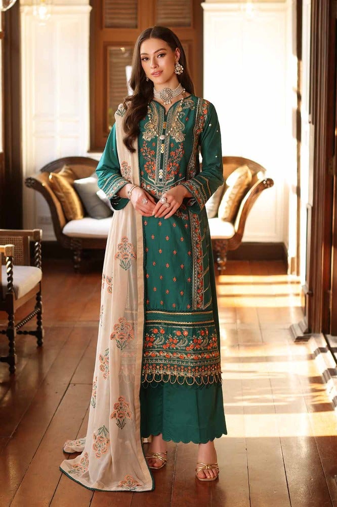 Gul Ahmed 3 Piece Custom Stitched Suit - Green - LB286257