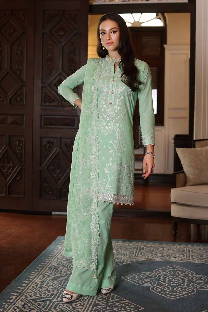 Gul Ahmed 3 Piece Custom Stitched Suit - Green - LB286276