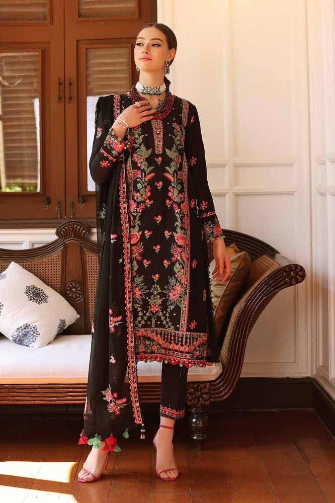 Gul Ahmed 3 Piece Custom Stitched Suit - Black - LB286240