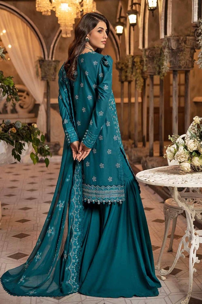 Gul Ahmed 3 Piece Custom Stitched Suit - Blue - LB286253