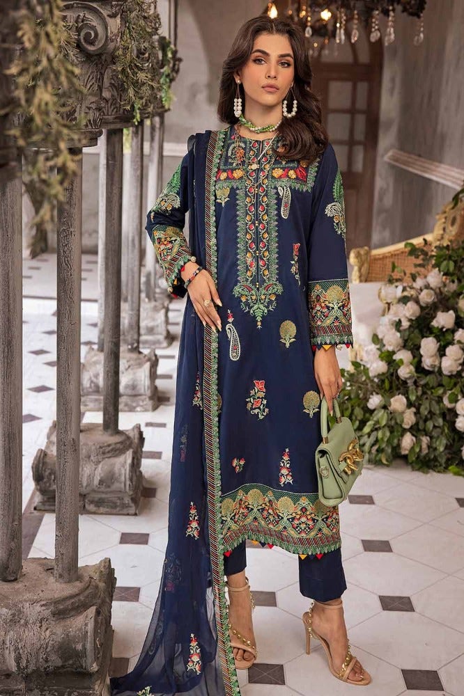 Gul Ahmed 3 Piece Custom Stitched Suit - Blue - LB286280