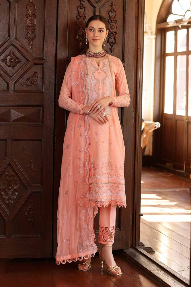 Gul Ahmed 3 Piece Custom Stitched Suit - Pink - LB286255