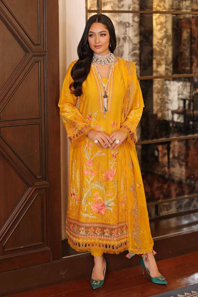 Gul Ahmed 3 Piece Custom Stitched Suit - Yellow - LB286258