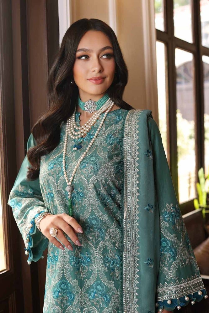 Gul Ahmed 3 Piece Custom Stitched Suit - Green - LB286230