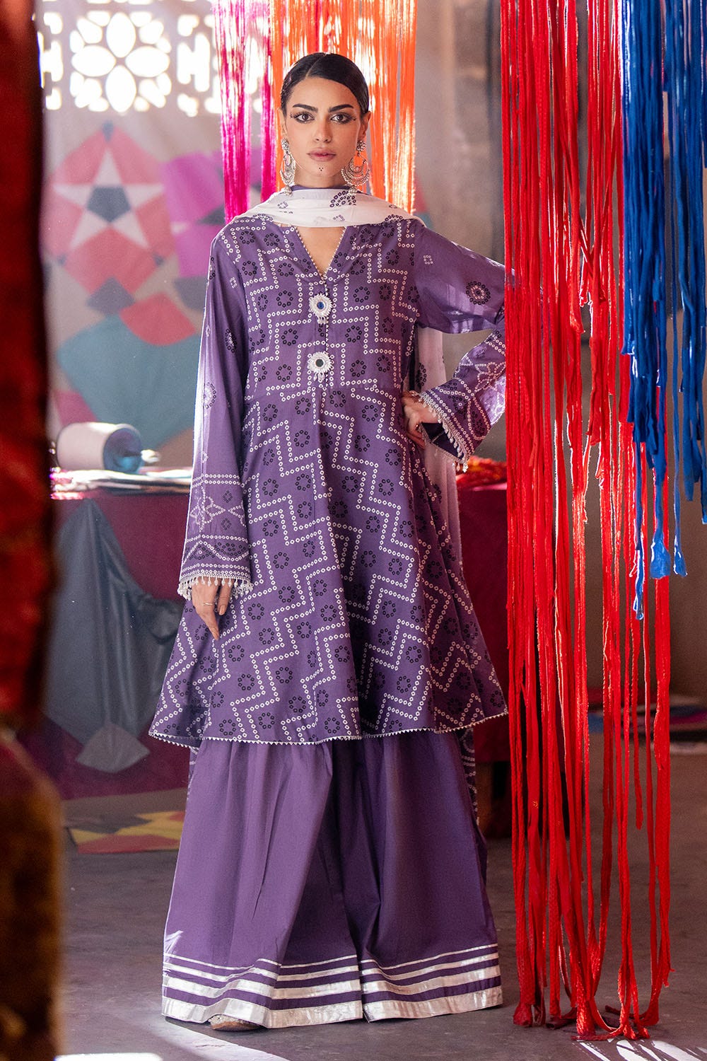 Gul Ahmed 3 Piece Custom Stitched Suit - Purple - LB29177