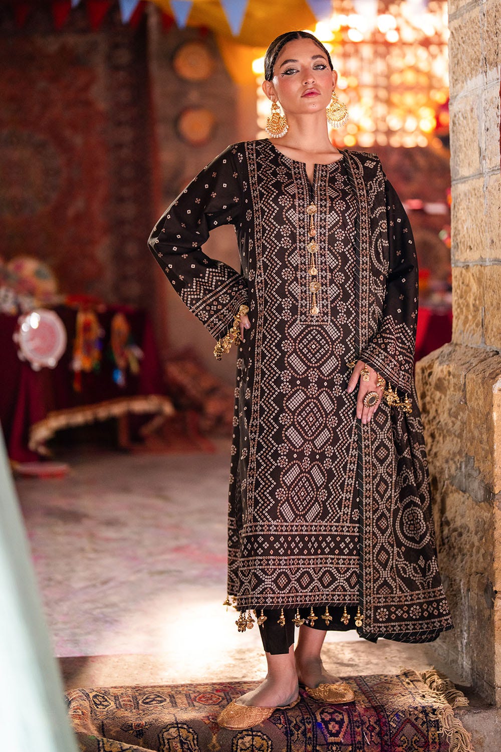 Gul Ahmed 3 Piece Custom Stitched Suit - Brown - LB29174