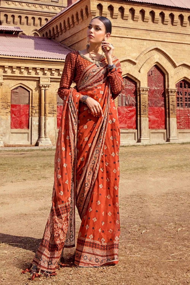 Gul Ahmed 2 Piece Custom Stitched Suit - Brown - LB286384