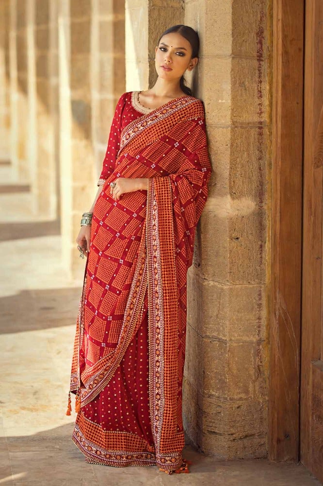 Gul Ahmed 2 Piece Custom Stitched Suit - Red - LB286385