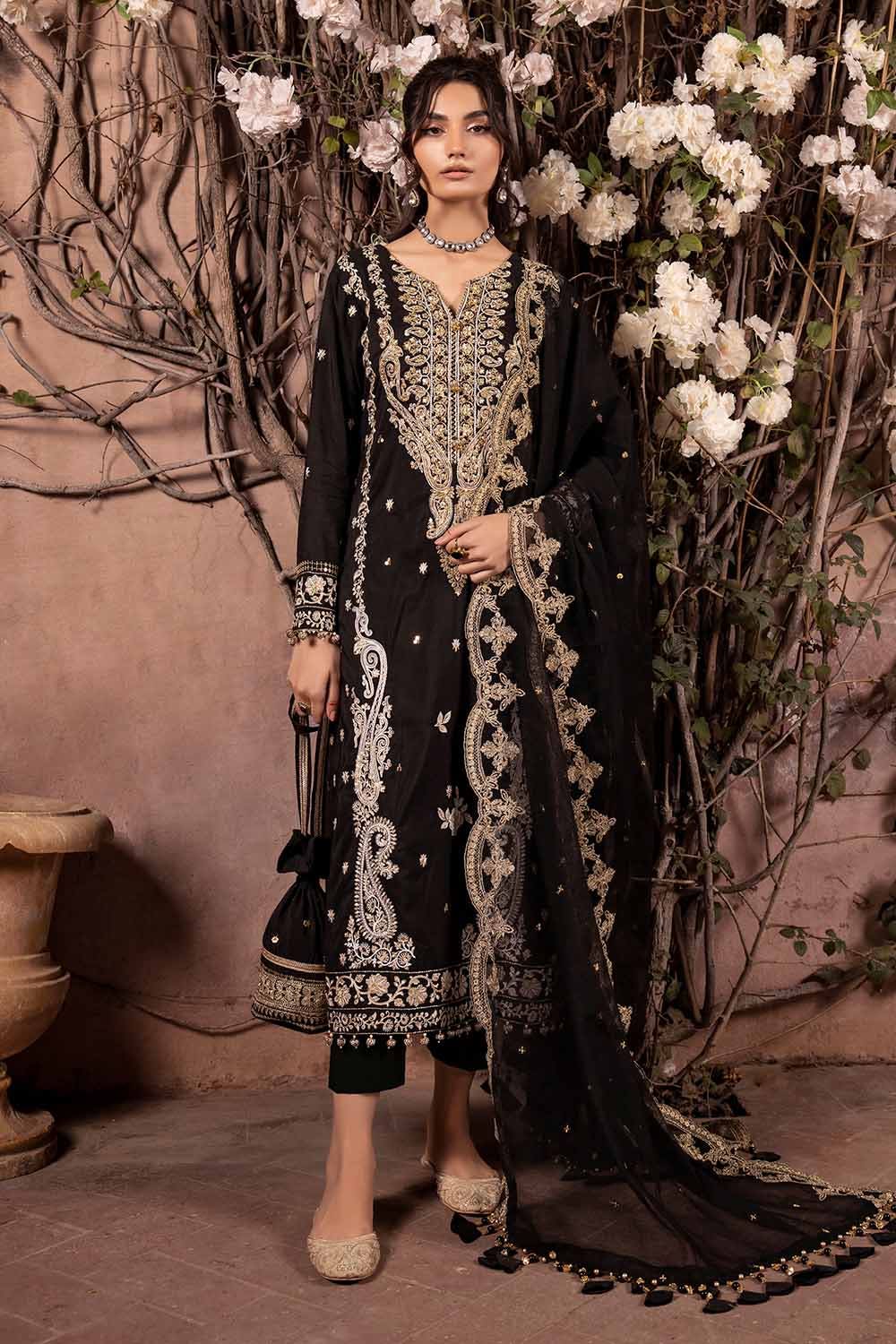 Gul Ahmed 3 Piece Custom Stitched Suit - Black - LB288989