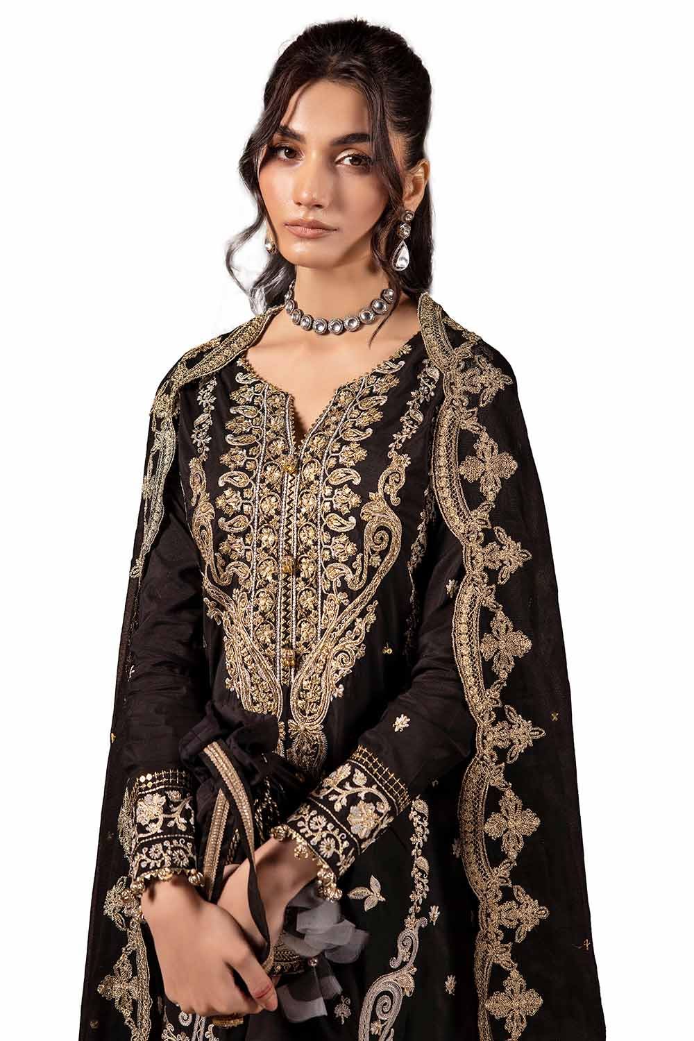 Gul Ahmed 3 Piece Custom Stitched Suit - Black - LB288989