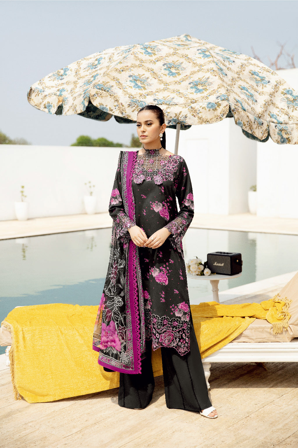 Ramsha 3 Piece Custom Stitched Suit - Black - LB28942