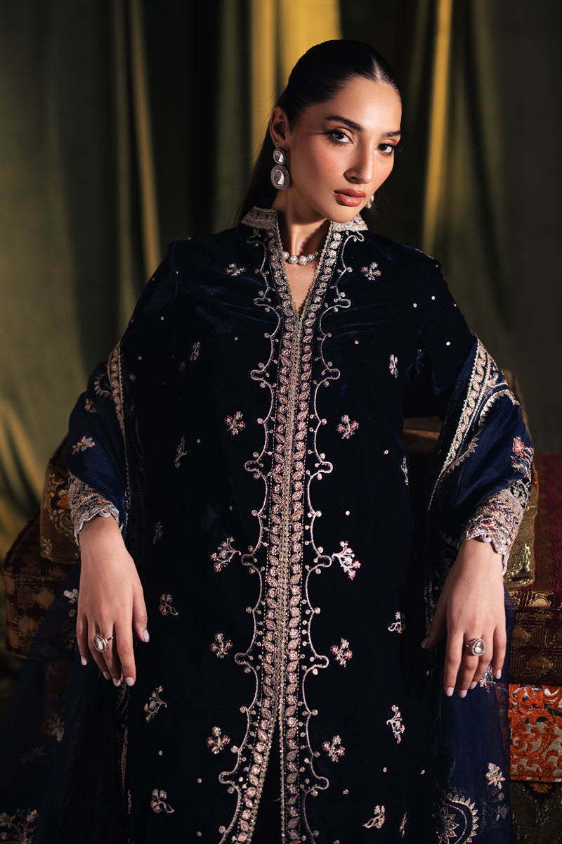 Qalamkar 3 Piece Custom Stitched Suit - Purple - LB288405