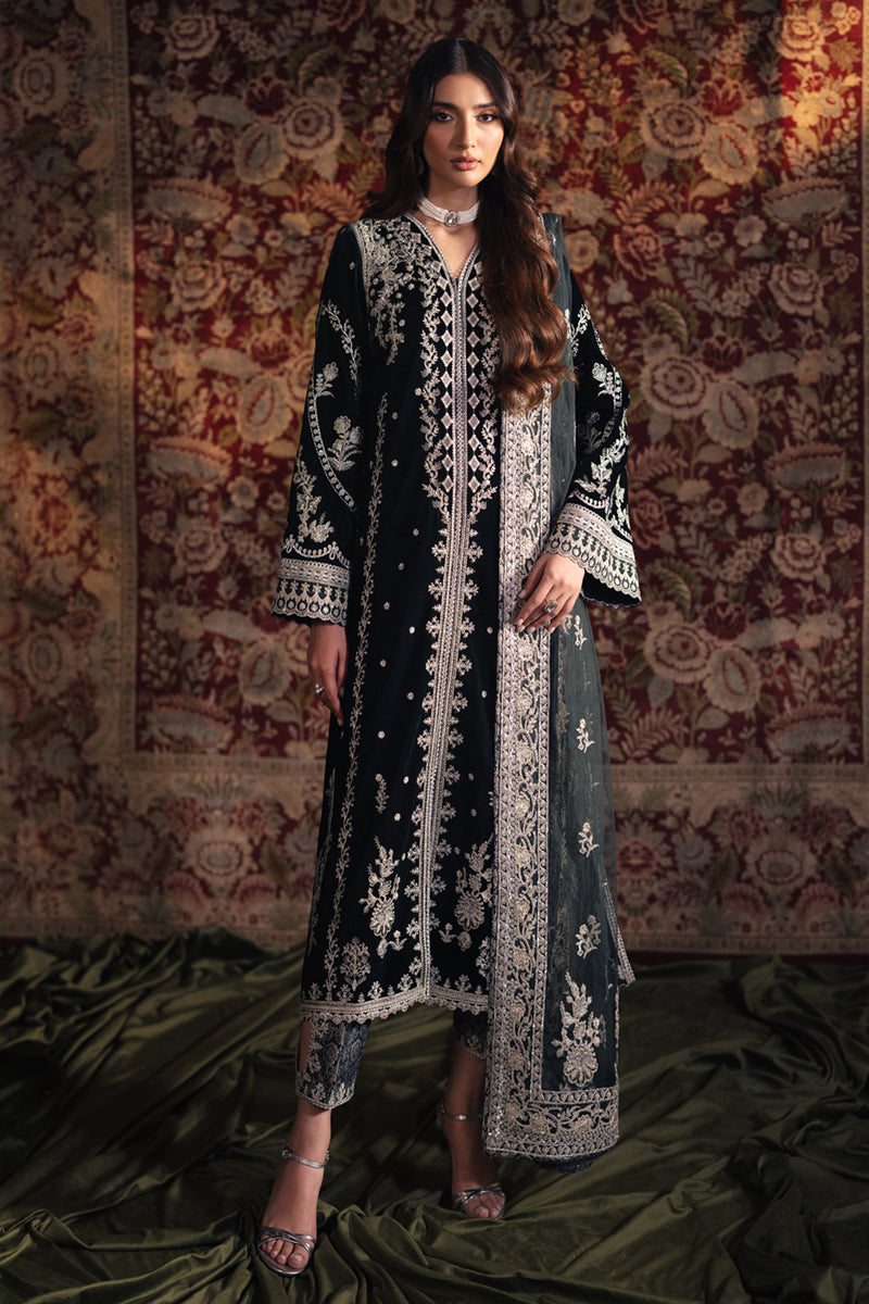 Libasco Qalamkar 3 Piece Custom Stitched Suit - Green - LB288403