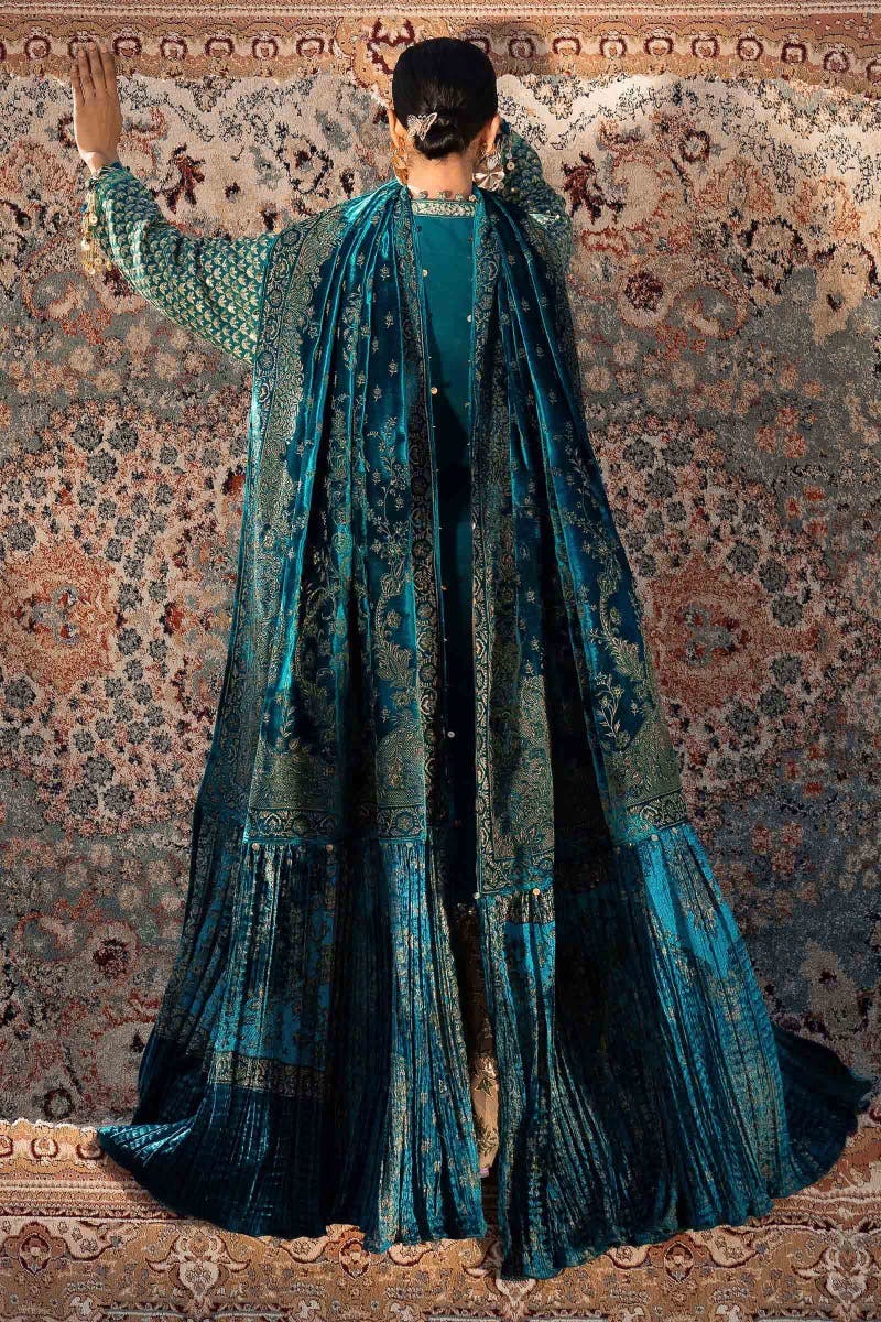 Sana Safinaz 3 Piece Custom Stitched Suit - Blue - LB284915