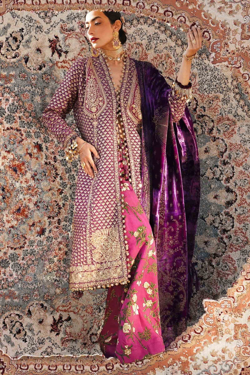 Sana Safinaz 3 Piece Custom Stitched Suit - Purple - LB284914