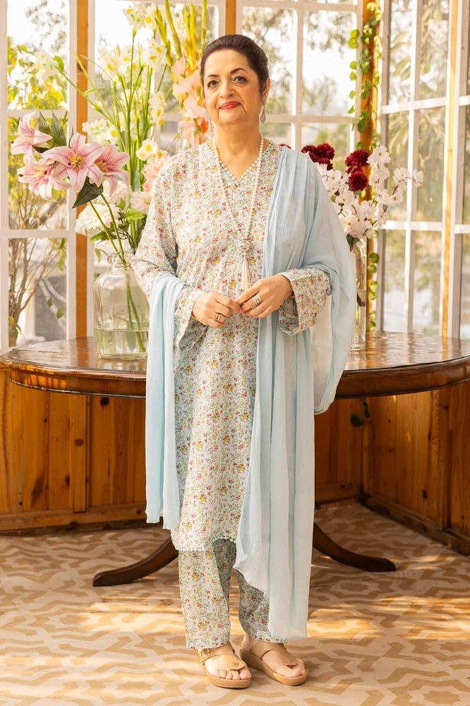 Gul Ahmed 1 Piece Custom Stitched Shirt - Blue - LB286304