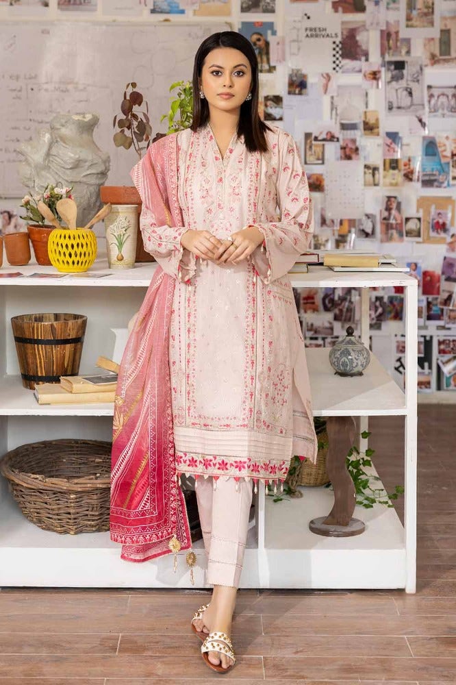 Gul Ahmed 3 Piece Custom Stitched Suit - Beige - LB286273