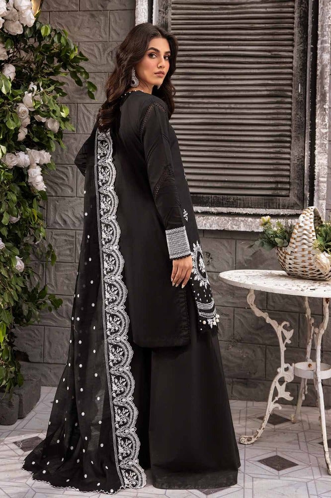 Gul Ahmed 3 Piece Custom Stitched Suit - Black - LB286274