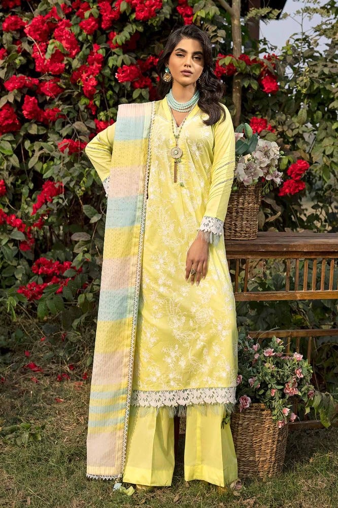 Gul Ahmed 3 Piece Custom Stitched Suit - Green - LB286272