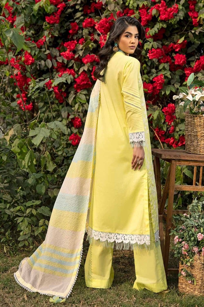 Gul Ahmed 3 Piece Custom Stitched Suit - Green - LB286272