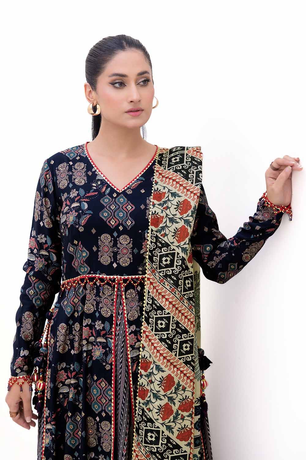 Gul Ahmed 3 Piece Custom Stitched Suit - Black - LB287989