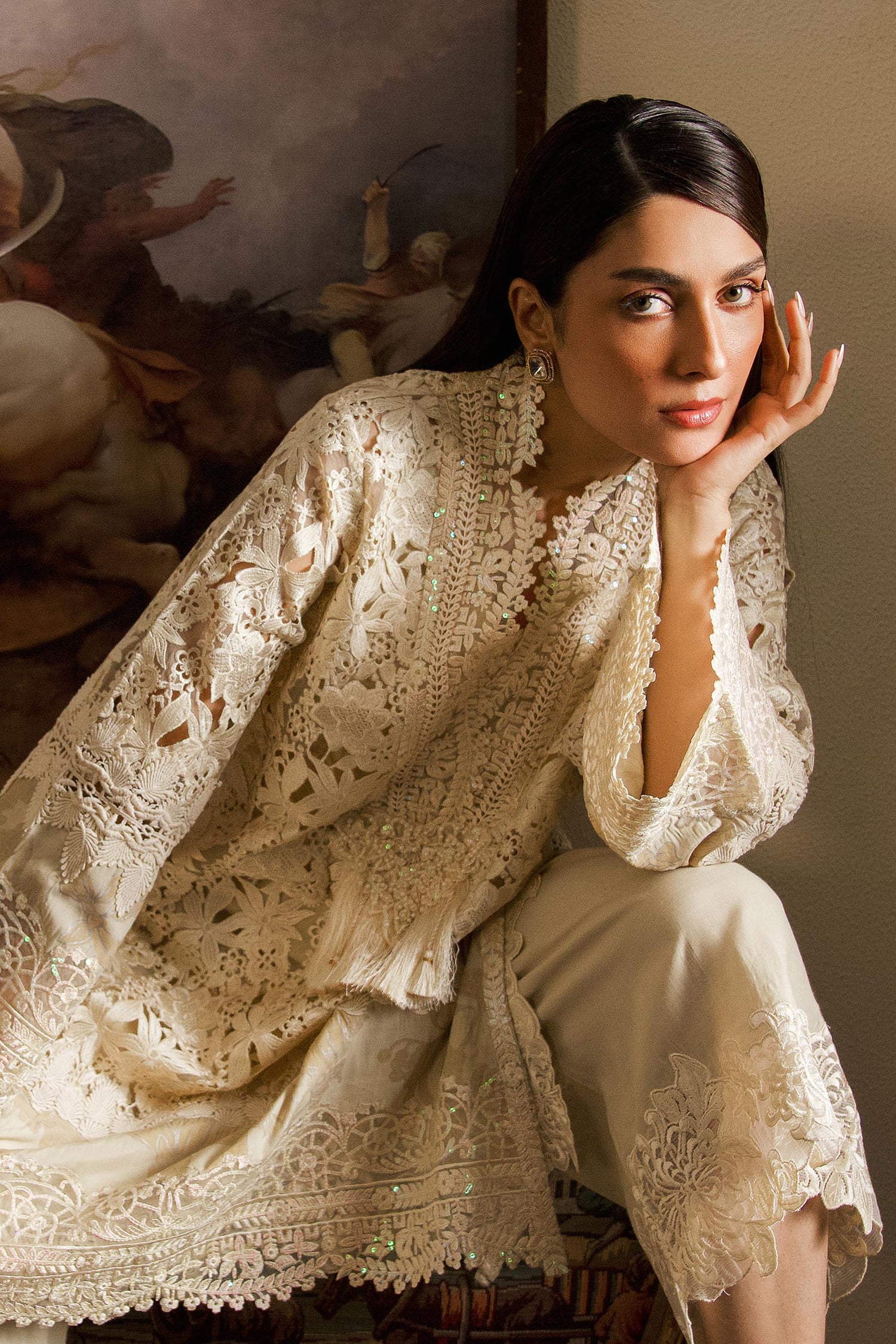 Sana Safinaz 3 Piece Ready to Wear Suit - Off-White - LB29821