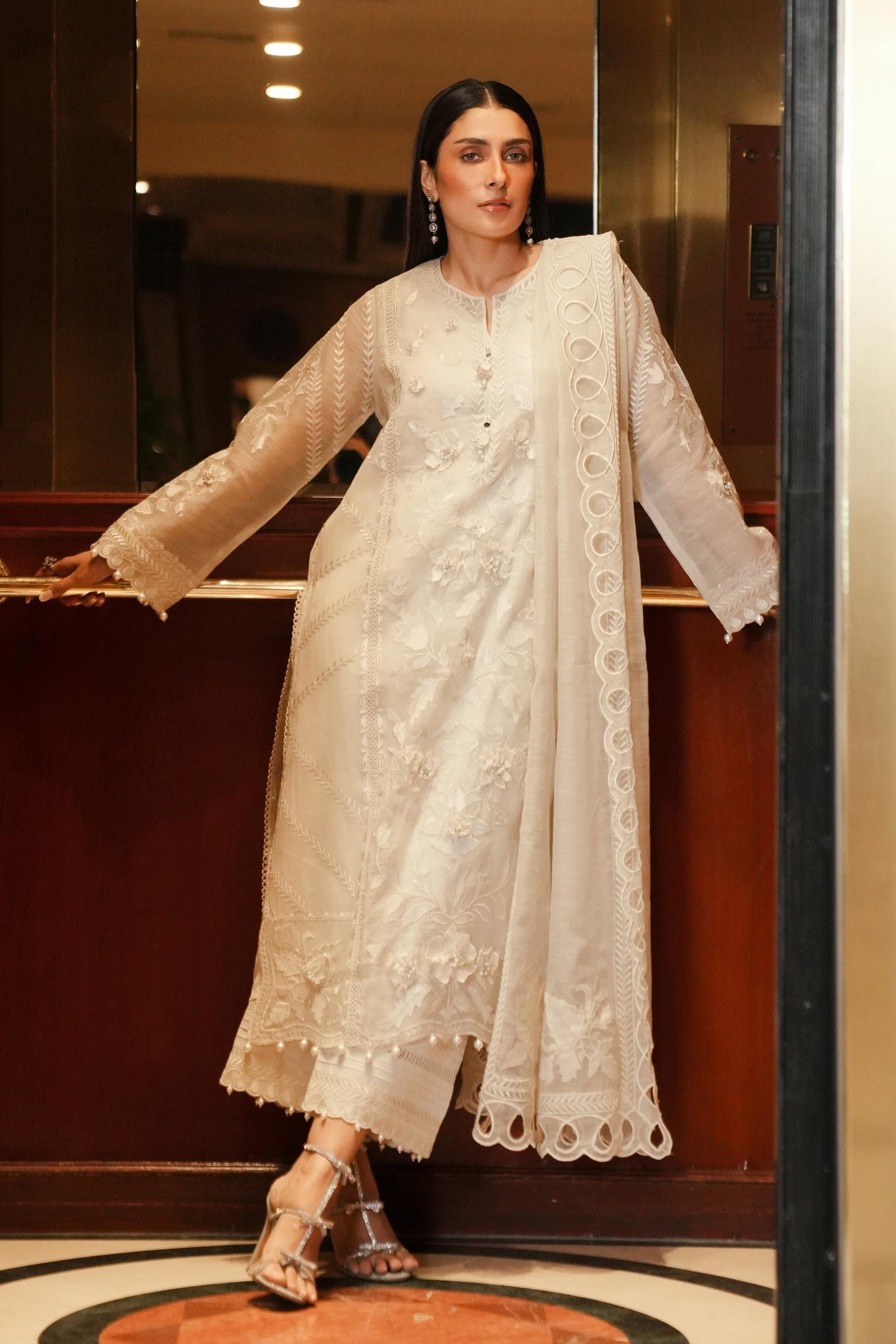 Sana Safinaz 3 Piece Ready to Wear Suit - Off-White - LB29816