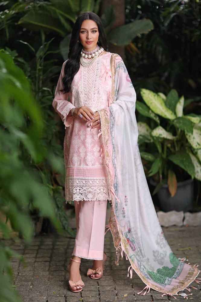 Gul Ahmed 3 Piece Custom Stitched Suit - Pink - LB286290