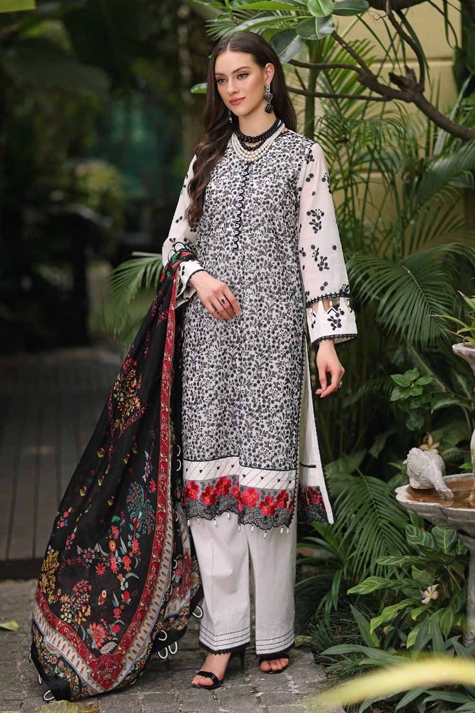 Gul Ahmed 3 Piece Custom Stitched Suit - White - LB286289