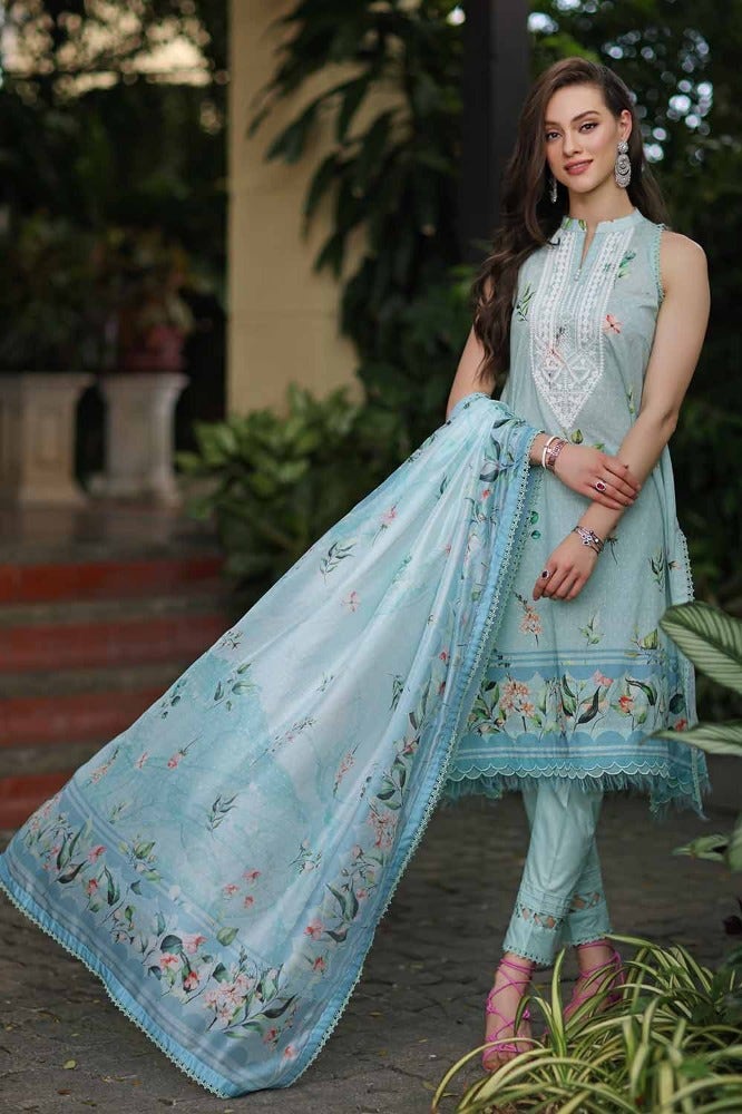 Gul Ahmed 3 Piece Custom Stitched Suit - Blue - LB286242