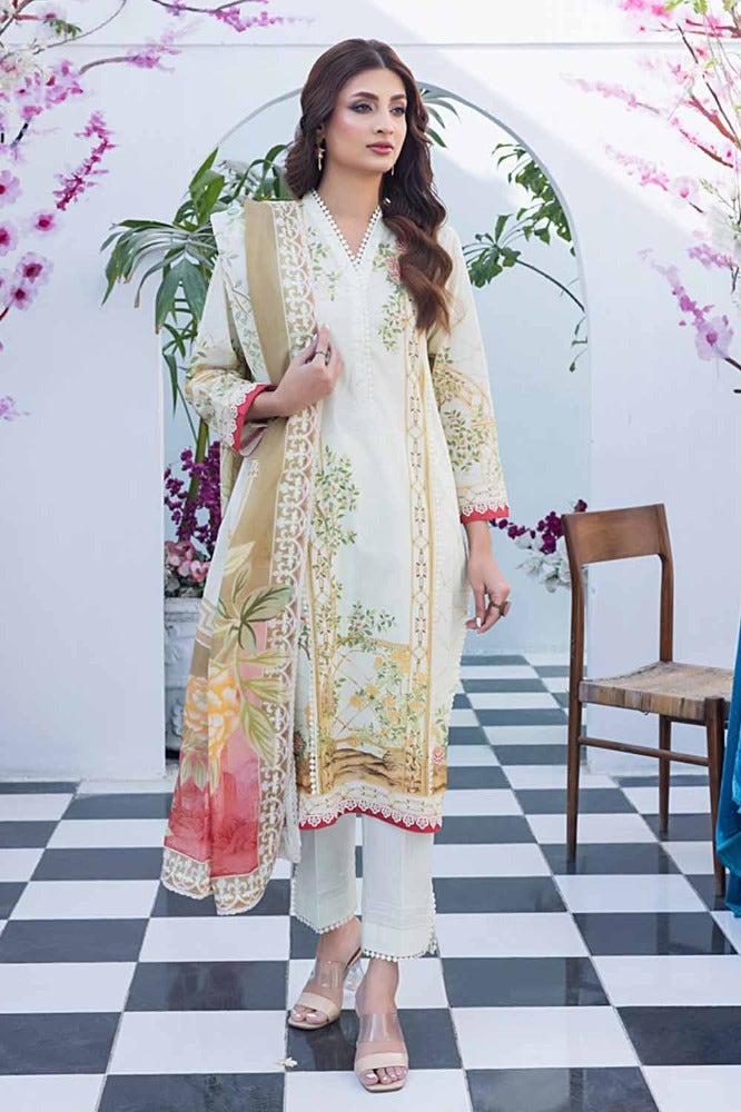 Gul Ahmed 2 Piece Custom Stitched Suit - Off-White - LB286216