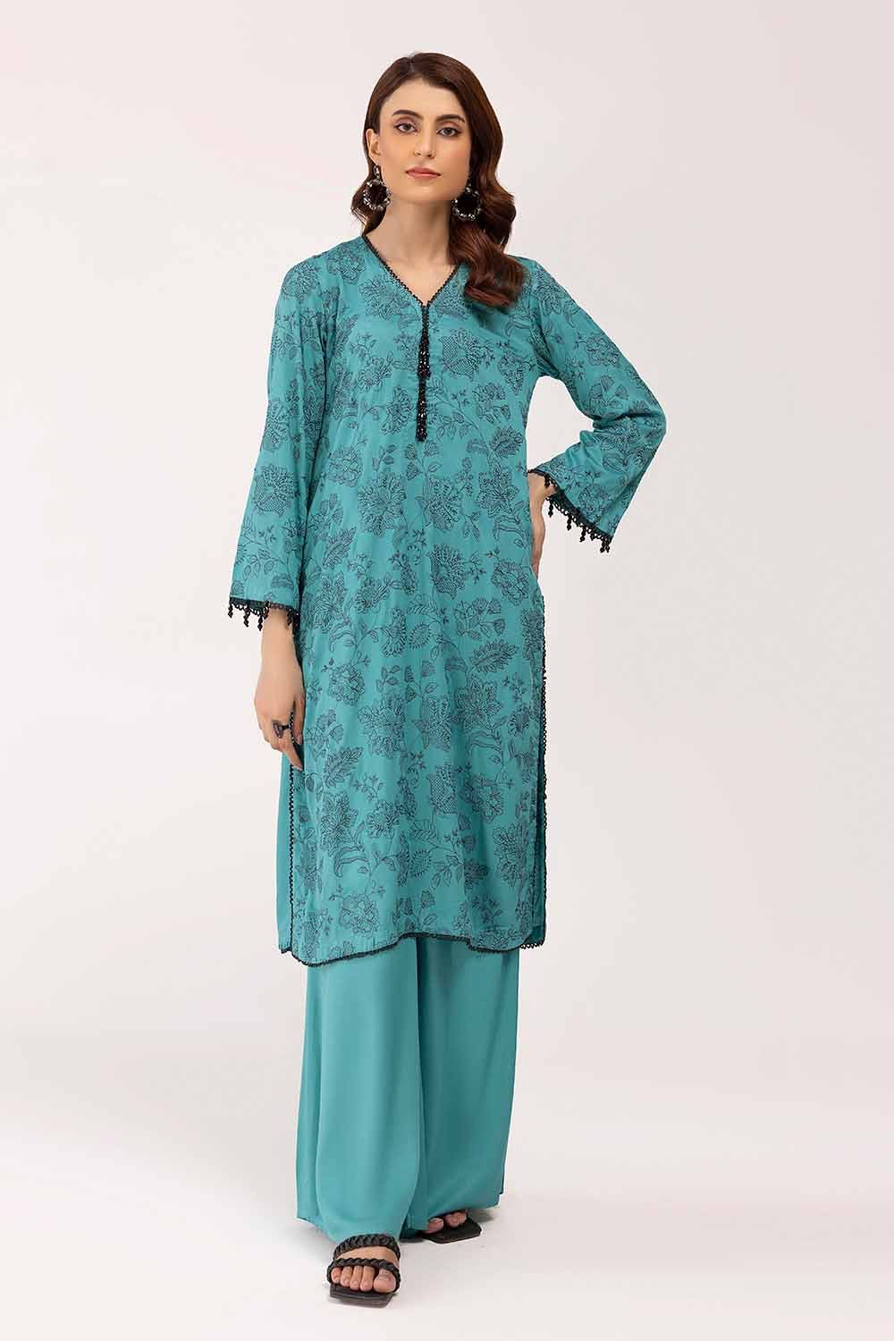 Gul Ahmed 2 Piece Custom Stitched Suit - Blue - LB287976