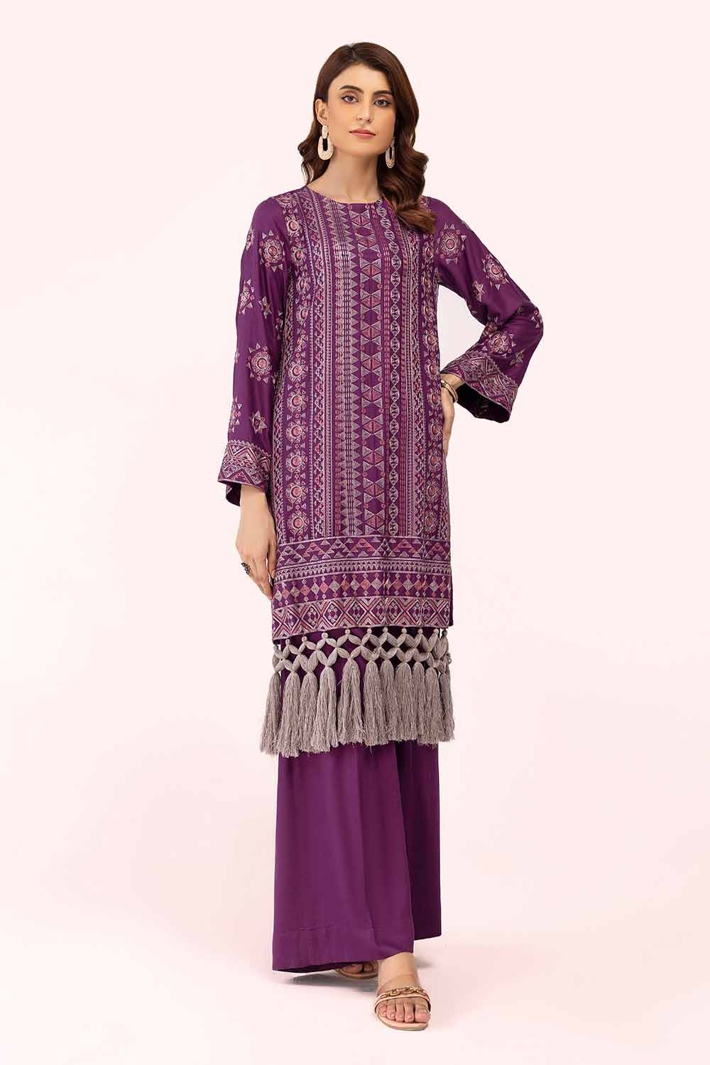 Gul Ahmed 2 Piece Custom Stitched Suit - Purple - LB287975