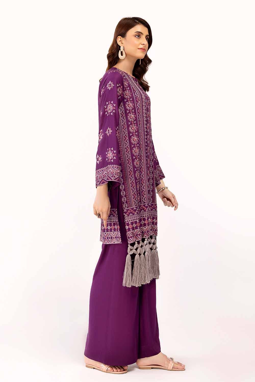 Gul Ahmed 2 Piece Custom Stitched Suit - Purple - LB287975