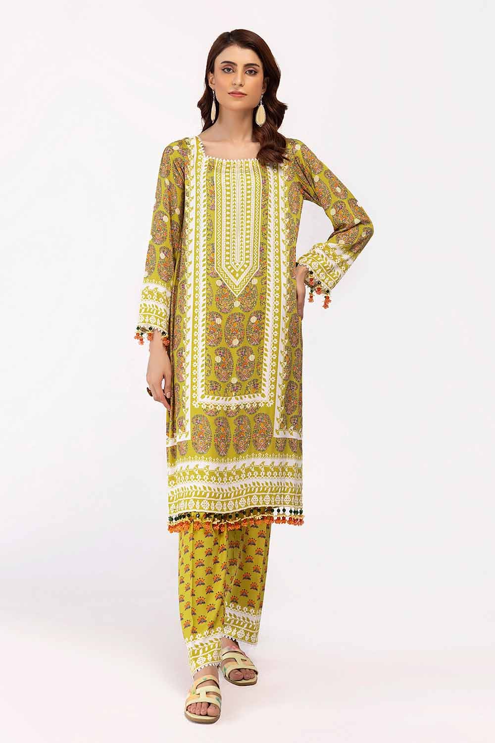 Gul Ahmed 2 Piece Custom Stitched Suit - Green - LB287996